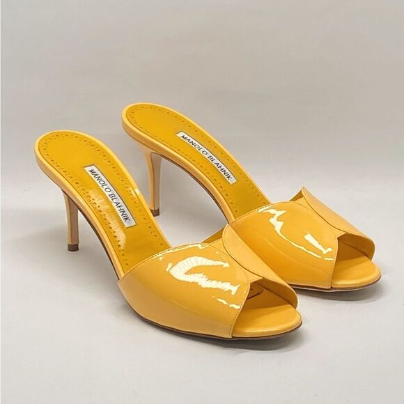 Manolo Blahnik Houramu 70MM Patent Leather Mules size 39 - Picture 3 of 13